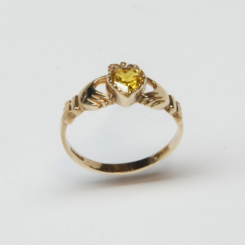 9ct Gold Topaz Claddagh Ring